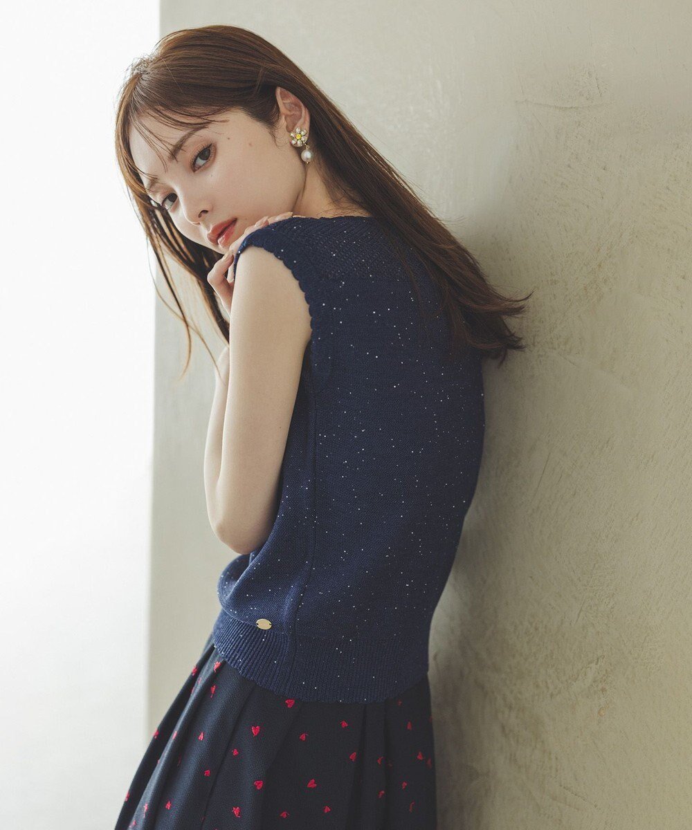 【トッカ/TOCCA】のSUMMER STARS PULLOVER プルオーバー インテリア・キッズ・メンズ・レディースファッション・服の通販 founy(ファニー) ファッション Fashion レディースファッション Fashion for Women トップス・カットソー Cut & Sew Tops ニット Knit Tops & Sweaters カジュアルプルオーバー・ニットトップス Pullovers & Knit Tops / Casual Pullovers 2025年 2025 2025春夏・S/S Spring/Summer 2025 SS25 おすすめ Recommended / Our Picks アンサンブル Ensemble Set カーディガン Cardigan, Knitwear コンパクト Compact, Small Size スパンコール Sequins, Sequin Embellishment セーター Sweater, Knitwear トレンド Trend, Trending Now フェミニン Feminine, Girly フリル Frill, Ruffle メッシュ Mesh, Net Fabric ヨーク Yoke, Yoke Design リラックス Relax, Relaxed Fit エレガント 上品 Elegant 夏 Summer 春 Spring S/S・春夏 SS, Spring/Summer, Warm Season ネイビー系|ID: prp329100004498663 ipo3291000000033569494