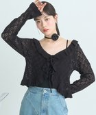 【アースミュージックアンドエコロジー/earth music&ecology】の透かし編みフロントリボンフリルカーディガン 人気、トレンドファッション・服の通販 founy(ファニー) ファッション Fashion レディースファッション Ladies' Fashion Online トップス・カットソー Tops/Tshirt カーディガン Cardigans おすすめ Recommend エアリー Airy カーディガン Cardigan コンパクト Compact ショート Short フィット Fit フリル Frills ポケット Pocket リボン Ribbon ロマンティック Romantic 今季 This Season 夏 Summer 春 Spring S/S・春夏 Ss・Spring/Summer thumbnail Black|ID: prp329100004498677 ipo3291000000032595858