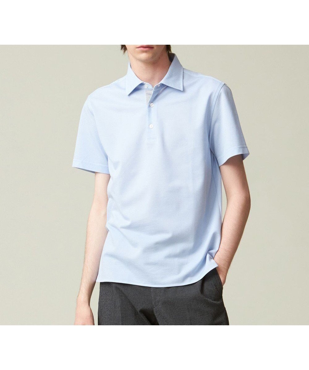 【ジェイ プレス/J.PRESS / MEN】の【ビジネス対応 / 吸水速乾】カノコインレイ ポロシャツ インテリア・キッズ・メンズ・レディースファッション・服の通販 founy(ファニー) 　ファッション　Fashion　メンズファッション　Men's Style Online　トップス・カットソー　Tops/Tshirt/Men　シャツ　Shirts　ポロシャツ　Polo Shirts　インナー　Inner　春　Spring　ギャザー　Gather　吸水　Water Absorption　鹿の子　Pique　シャンブレー　Chambray　ジャケット　Jacket　ストライプ　Stripe　ストレート　Straight　ドレス　Dress　フィット　Fit　ポロシャツ　Polo Shirt　半袖　Short Sleeve　無地　Plain Color　ヨーク　Yoke　ラウンド　Round　レギュラー　Regular　S/S・春夏　Ss・Spring/Summer　再入荷　Restock/Back In Stock/Re Arrival　夏　Summer　ビジネス 仕事 通勤　Business　サックスブルー系|ID: prp329100004499327 ipo3291000000032662418