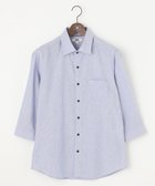 【ジョセフ アブード/JOSEPH ABBOUD / MEN】の【サスティナブル・7分袖】コットンリヨセルリネンコードストライプ シャツ ブルー系1|ID: prp329100004499330 ipo3291000000032634497