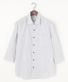 【ジョセフ アブード/JOSEPH ABBOUD / MEN】の【サスティナブル・7分袖】コットンリヨセルリネンコードストライプ シャツ ネイビー系1|ID: prp329100004499330 ipo3291000000032634499