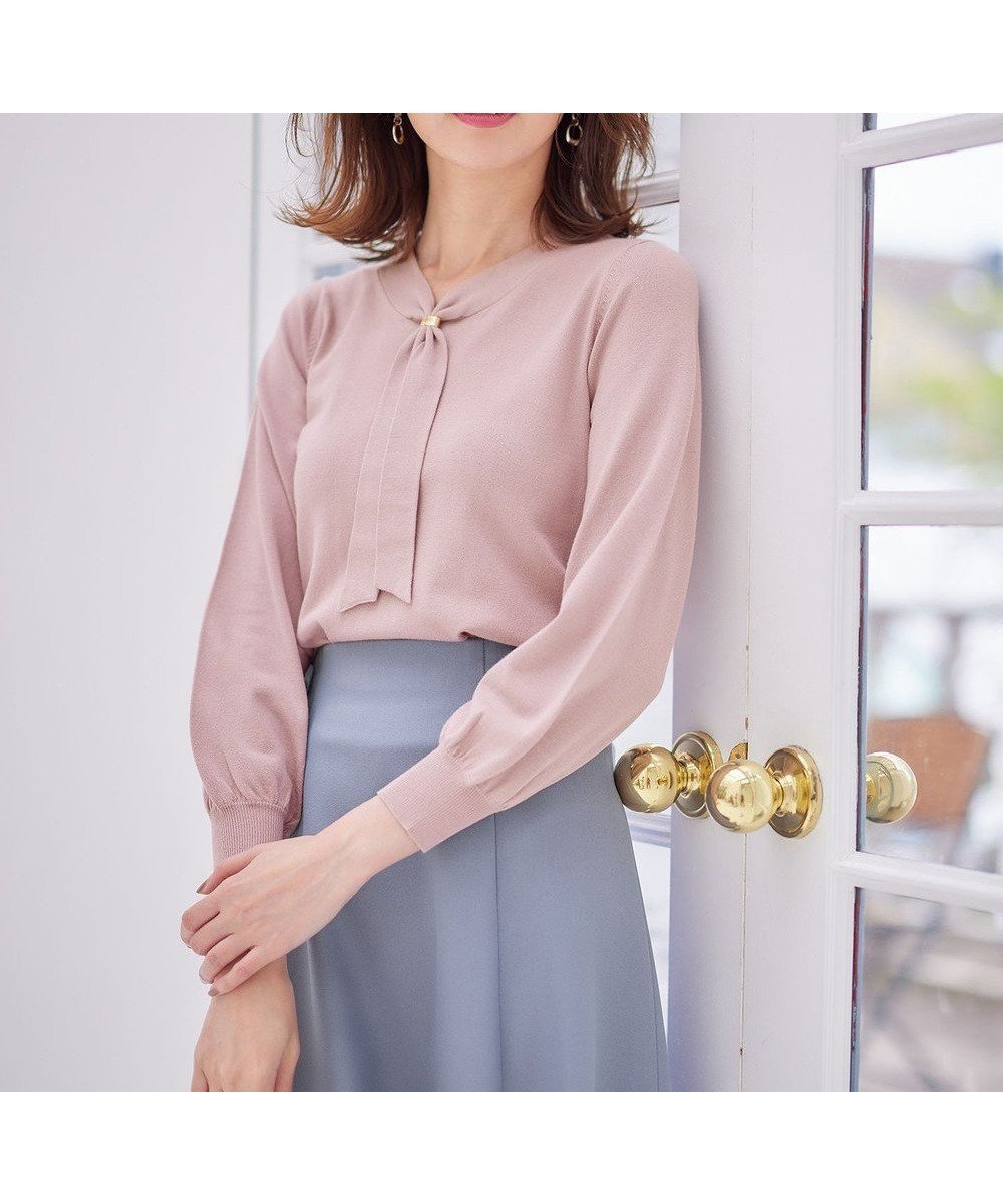 【エニィ スィス/any SiS】の【洗える】ボウタイ ニット 人気、トレンドファッション・服の通販 founy(ファニー) 　ファッション　Fashion　レディースファッション　Fashion for Women　トップス・カットソー　Cut & Sew Tops　ニット　Knit Tops & Sweaters　おすすめ　Recommended / Our Picks　アンサンブル　Ensemble Set　カーディガン　Cardigan, Knitwear　セーター　Sweater, Knitwear　フェミニン　Feminine, Girly　ベーシック　Basic, Essential　エレガント 上品　Elegant　洗える　Machine Washable　A/W・秋冬　Autumn/Winter　 other-1|ID: prp329100004499397 ipo3291000000033714043