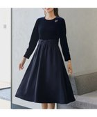 【ティアクラッセ/Tiaclasse】の【洗える】ベロア異素材ドッキングワンピース ネイビー|ID: prp329100004499534 ipo3291000000031942104