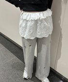 【ウィゴー/WEGO】のエンブロレースリボンスカート ホワイト|ID: prp329100004499971 ipo3291000000032099459