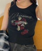 【ウィゴー/WEGO】のラインストーンハートグラフィックタンク ブラック|ID: prp329100004499990 ipo3291000000031829171