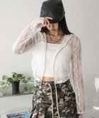 【ウィゴー/WEGO】のレースダブルジップパーカー ホワイト|ID: prp329100004499997 ipo3291000000031829197