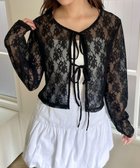 【ウィゴー/WEGO】のレースリボンカーディガン ブラック|ID: prp329100004499999 ipo3291000000032098053