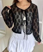 【ウィゴー/WEGO】のレースリボンカーディガン ブラック|ID: prp329100004499999 ipo3291000000032594107