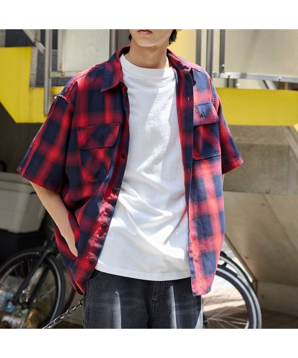 【ウィゴー/WEGO】の【ユニセックス着用ITEM/SMLサイズ展開】オンブレチェックシャツ(SS) インテリア・キッズ・メンズ・レディースファッション・服の通販 founy(ファニー) 　ファッション　Fashion　レディースファッション　WOMEN　トップス・カットソー　Tops/Tshirt　シャツ/ブラウス　Shirts/Blouses　春　Spring　カーゴパンツ　Cargo Pants　ガーリー　Girly　グラデーション　Gradation　コンパクト　Compact　今季　This Season　スマホ　Smartphone　タンク　Tank　チェック　Check　デニム　Denim　トレンド　Trend　ハーフ　Half　ビッグ　Big　ポケット　Pocket　半袖　Short Sleeve　羽織　Haori　ミニスカート　Mini Skirt　リラックス　Relax　ルーズ　Loose　S/S・春夏　Ss・Spring/Summer　おすすめ　Recommend　夏　Summer　柄6|ID: prp329100004500006 ipo3291000000032192932