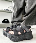 【ウィゴー/WEGO】の厚底ベルトスポーツサンダル ブラック|ID: prp329100004500011 ipo3291000000032098090