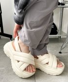 【ウィゴー/WEGO】のパテッドクロス厚底サンダル オフホワイト|ID: prp329100004500013 ipo3291000000032098098