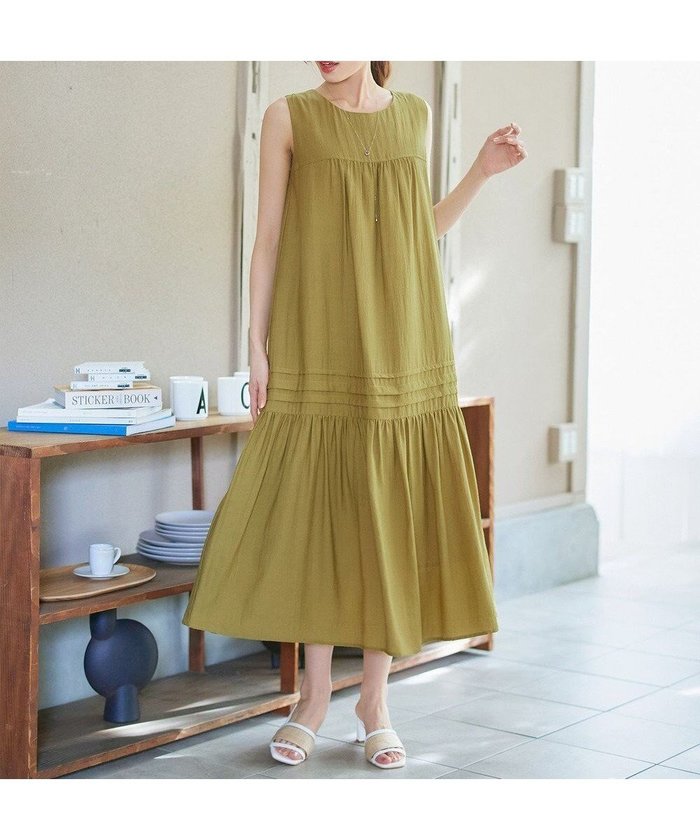 【ティアクラッセ/Tiaclasse】の【小倉優子さん着用・洗える・XSサイズ】麻調ピンタックロングワンピース インテリア・キッズ・メンズ・レディースファッション・服の通販 founy(ファニー) https://founy.com/ ファッション Fashion レディースファッション Fashion for Women ワンピース Dresses アクセサリー Fashion Accessories ウォッシャブル Machine Washable 春 Spring 洗える Machine Washable カーディガン Cardigan, Knitwear ギャザー Gathered, Ruffled チュニック Tunic, Long Top フレア Flare, Flared ポケット Pocket, Pocket Detail マキシ Maxi, Full Length ラウンド Round, Round Neck リラックス Relax, Relaxed Fit ロング Long, Long-Length 楽ちん Easy Fit, Comfortable S/S・春夏 SS, Spring/Summer, Warm Season 再入荷 Restock / Back in Stock 夏 Summer エレガント 上品 Elegant 新作・新入荷 New Arrivals / New In |ID: prp329100004500078 ipo3291000000035580638