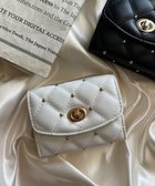 【ウィゴー/WEGO】のスタッズキルティングウォレット ホワイト|ID: prp329100004500094 ipo3291000000032099070