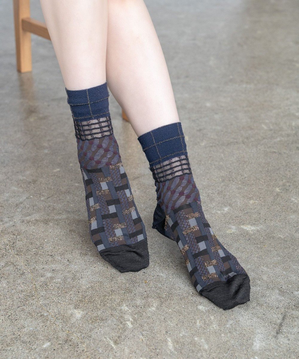 【コキュウ/COQ】の【23~25cm】CROSS PATCH ソックス インテリア・キッズ・メンズ・レディースファッション・服の通販 founy(ファニー) 　ファッション　Fashion　レディースファッション　WOMEN　ソックス　Socks　レッグウェア　Legwear　コレクション　Collection　ソックス　Socks　タンブラー　Tumbler　テクスチャー　Texture　バランス　Balance　パッチワーク　Patchwork　おすすめ　Recommend　犬　Dog　ネイビー|ID: prp329100004500139 ipo3291000000031831710