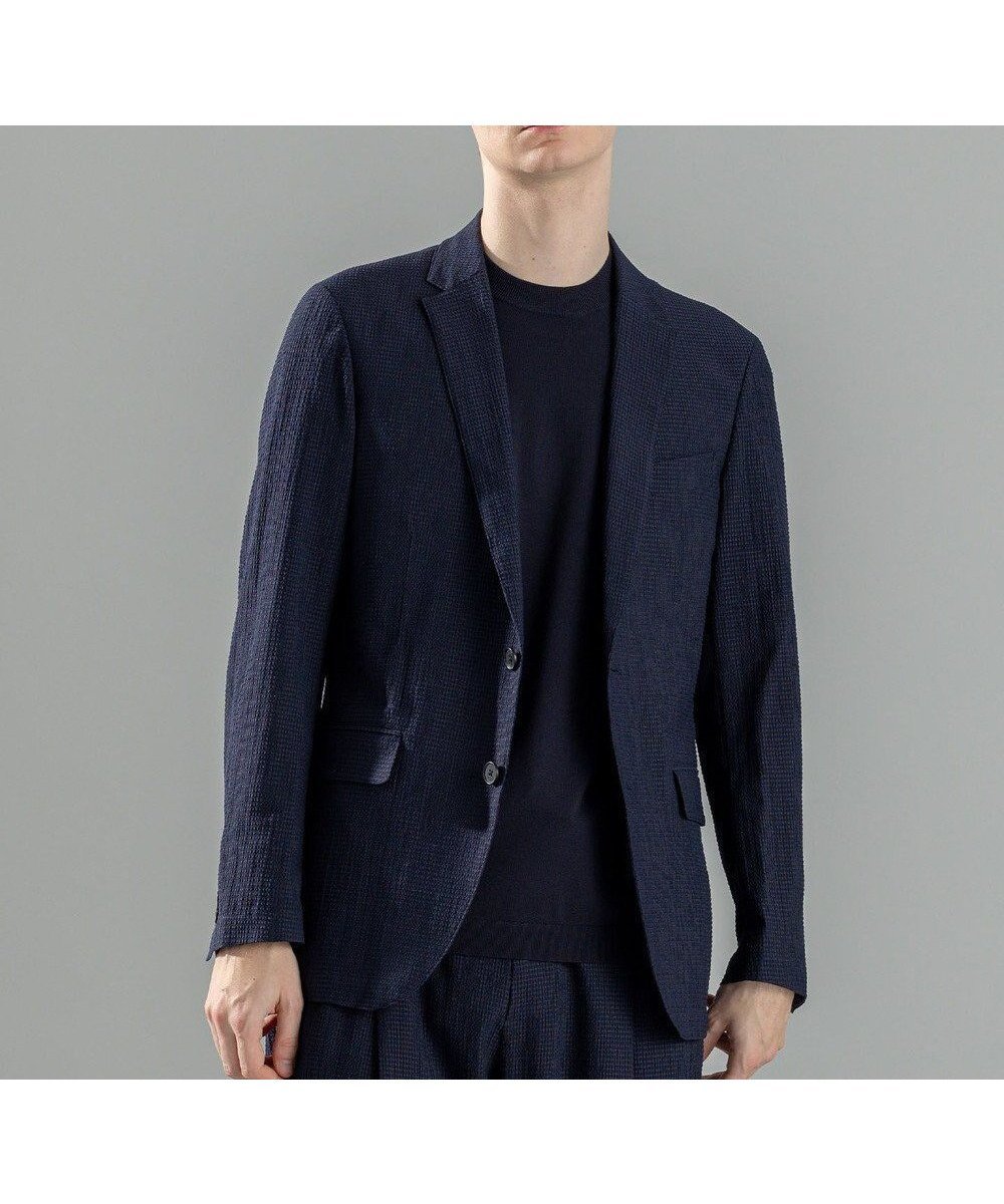 【ジョゼフ オム/JOSEPH HOMME / MEN】の新型・新素材【洗える/速乾性/通気性/ストレッチ】トリコサッカーストレッチ ジャケット インテリア・キッズ・メンズ・レディースファッション・服の通販 founy(ファニー) 　ファッション　Fashion　メンズファッション　MEN　アウター　Coats Outerwear/Men　テーラードジャケット　Tailored Jackets　春　Spring　洗える　Washable　サッカー　Soccer　ジャケット　Jacket　ストレッチ　Stretch　セットアップ　Set Up　センター　Center　フラップ　Flap　フロント　Front　ベーシック　Basic　ポケット　Pocket　リラックス　Relax　S/S・春夏　Ss・Spring/Summer　夏　Summer　ネイビー系|ID: prp329100004500686 ipo3291000000031754639