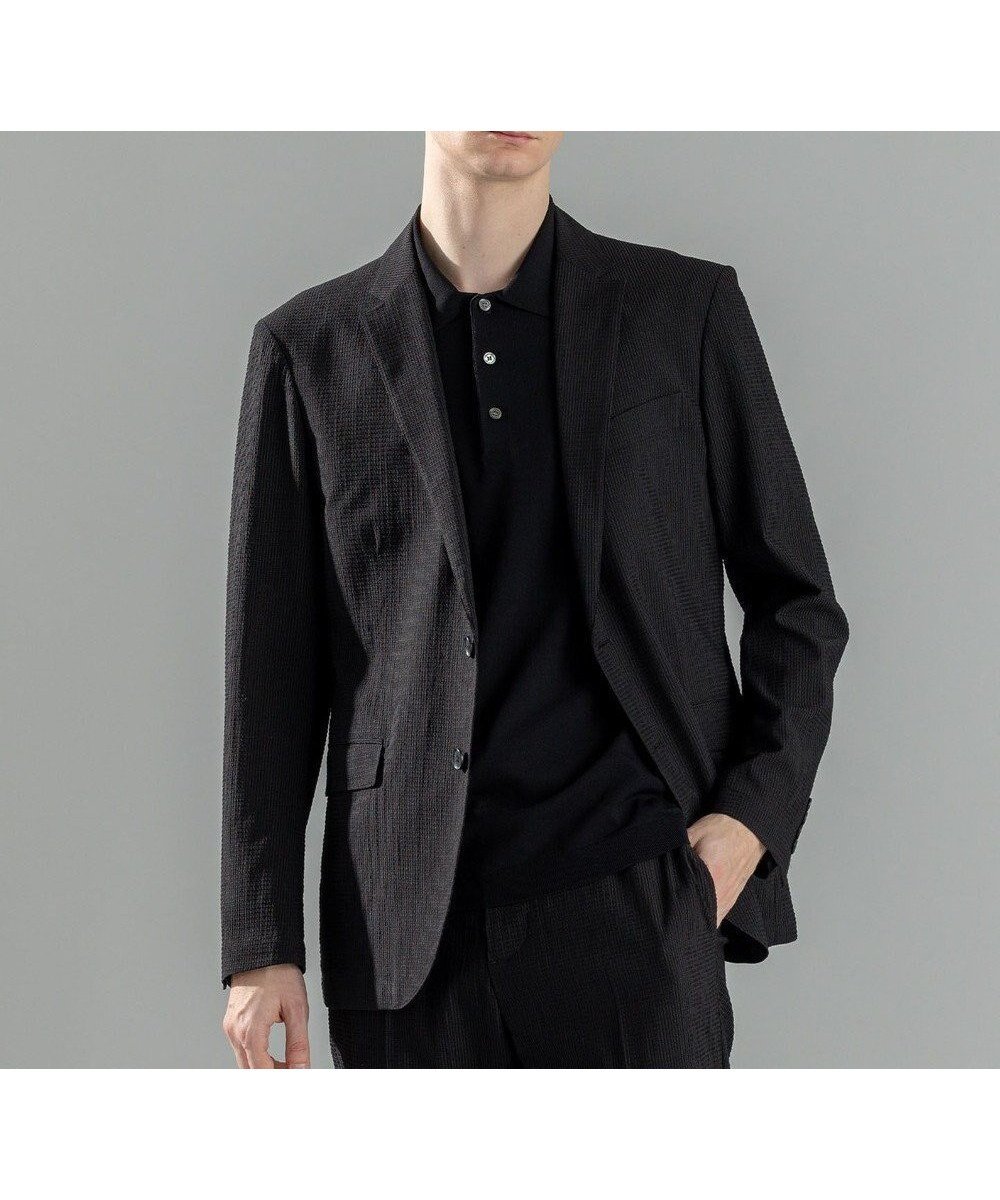 【ジョゼフ オム/JOSEPH HOMME / MEN】の新型・新素材【洗える/速乾性/通気性/ストレッチ】トリコサッカーストレッチ ジャケット インテリア・キッズ・メンズ・レディースファッション・服の通販 founy(ファニー) 　ファッション　Fashion　メンズファッション　MEN　アウター　Coats Outerwear/Men　テーラードジャケット　Tailored Jackets　春　Spring　洗える　Washable　サッカー　Soccer　ジャケット　Jacket　ストレッチ　Stretch　セットアップ　Set Up　センター　Center　フラップ　Flap　フロント　Front　ベーシック　Basic　ポケット　Pocket　リラックス　Relax　S/S・春夏　Ss・Spring/Summer　夏　Summer　ブラック系|ID: prp329100004500686 ipo3291000000031754640