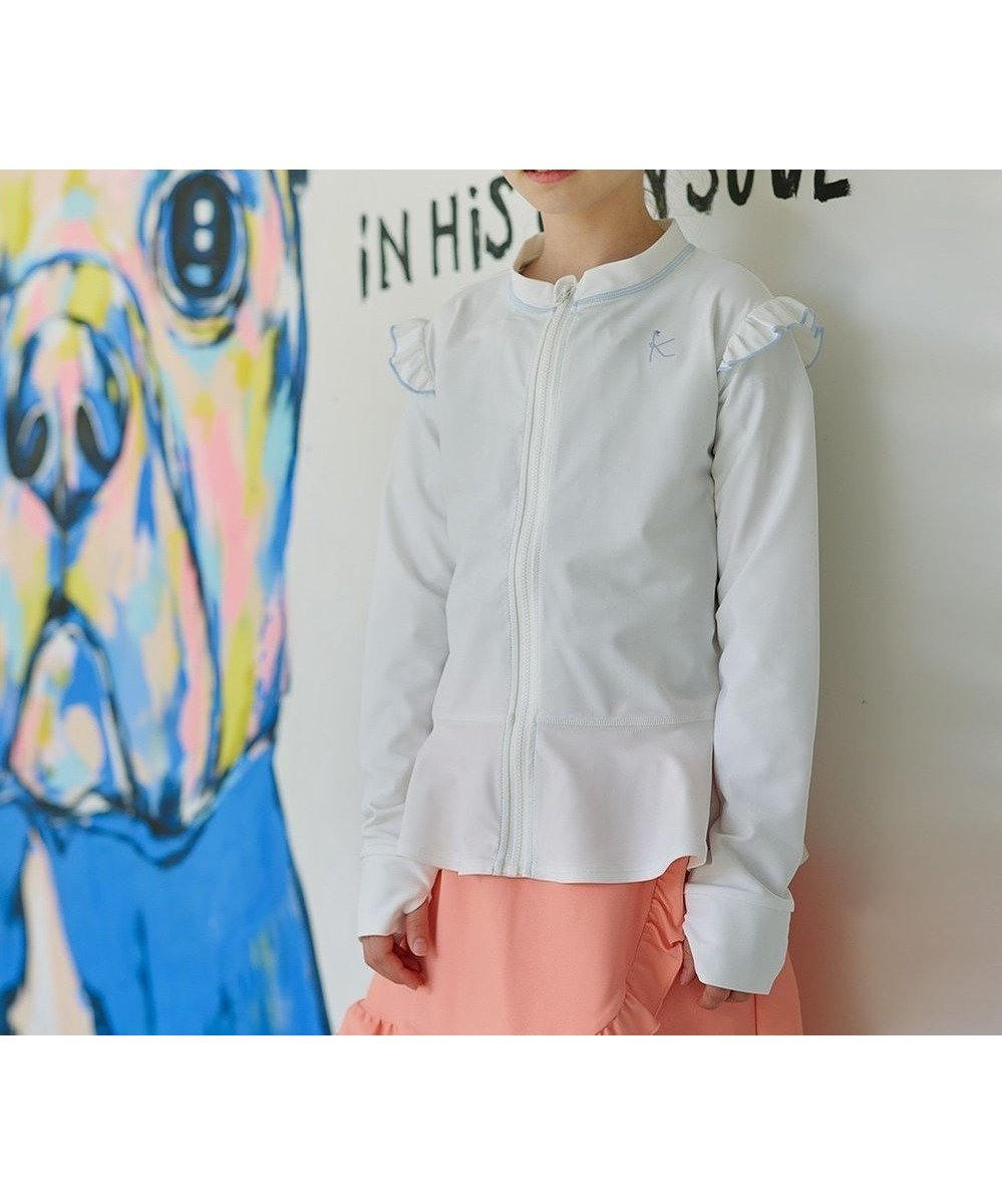 【組曲 / KIDS/KUMIKYOKU】の【XS-Lサイズ】フリル ラッシュガード 人気、トレンドファッション・服の通販 founy(ファニー) 　ファッション　Fashion　キッズファッション　KIDS　スリット　Slit　フリル　Frills　ペプラム　Peplum　ラベンダー　Lavender　夏　Summer　春　Spring　S/S・春夏　Ss・Spring/Summer　水着　Swimsuit　 other-1|ID: prp329100004500690 ipo3291000000031941318