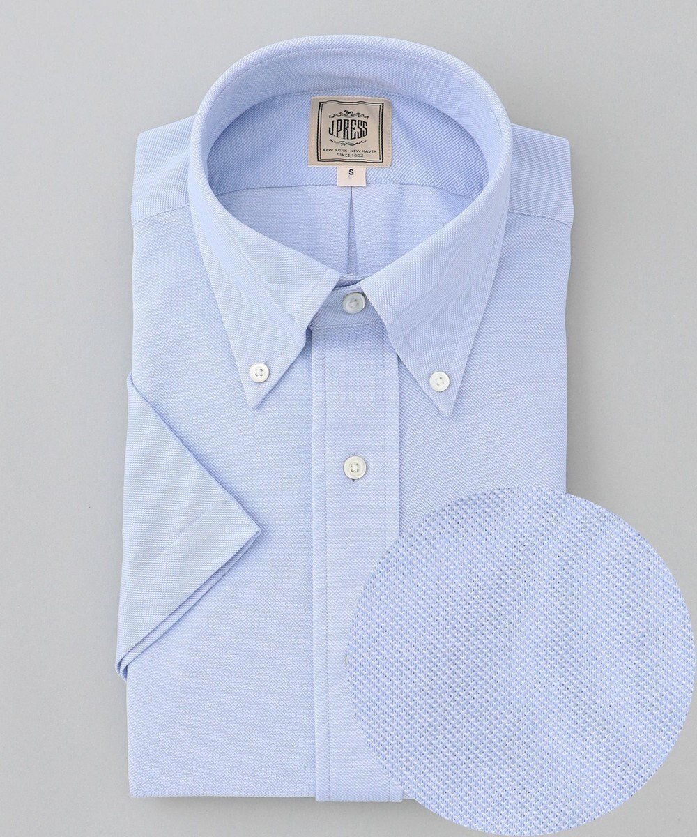【ジェイ プレス/J.PRESS / MEN】の【吸水速乾 / 抗菌防臭 / 防シワ】【J.PRESS OXFORD JERSEY】カノコインレイ半袖 シャツ / B.D. インテリア・キッズ・メンズ・レディースファッション・服の通販 founy(ファニー) 　ファッション　Fashion　メンズファッション　Men's Style Online　トップス・カットソー　Tops/Tshirt/Men　シャツ　Shirts　インナー　Inner　オックス　Ox　春　Spring　吸水　Water Absorption　抗菌　Antibacterial　シンプル　Simple　ジャケット　Jacket　ジャージー　Jersey　ドレス　Dress　バランス　Balance　フィット　Fit　ベーシック　Basic　ポケット　Pocket　ポロシャツ　Polo Shirt　半袖　Short Sleeve　メンズ　Mens　S/S・春夏　Ss・Spring/Summer　夏　Summer　サックスブルー系|ID: prp329100004500700 ipo3291000000032633549