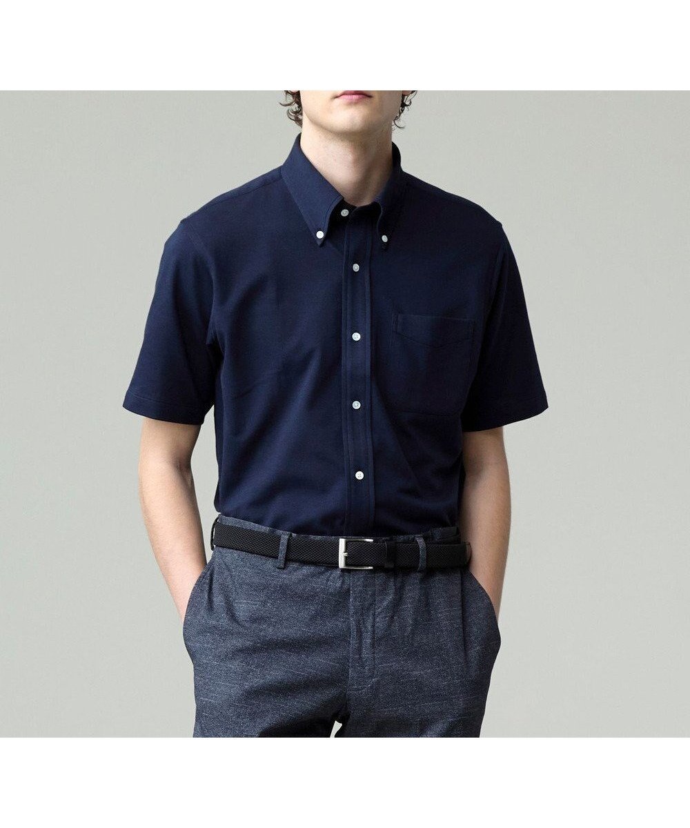 【ジェイ プレス/J.PRESS / MEN】の【吸水速乾 / 抗菌防臭 / 防シワ】【J.PRESS OXFORD JERSEY】カノコインレイ半袖 シャツ / B.D. インテリア・キッズ・メンズ・レディースファッション・服の通販 founy(ファニー) 　ファッション　Fashion　メンズファッション　Men's Style Online　トップス・カットソー　Tops/Tshirt/Men　シャツ　Shirts　インナー　Inner　オックス　Ox　春　Spring　吸水　Water Absorption　抗菌　Antibacterial　シンプル　Simple　ジャケット　Jacket　ジャージー　Jersey　ドレス　Dress　バランス　Balance　フィット　Fit　ベーシック　Basic　ポケット　Pocket　ポロシャツ　Polo Shirt　半袖　Short Sleeve　メンズ　Mens　S/S・春夏　Ss・Spring/Summer　夏　Summer　ネイビー系|ID: prp329100004500700 ipo3291000000032633554