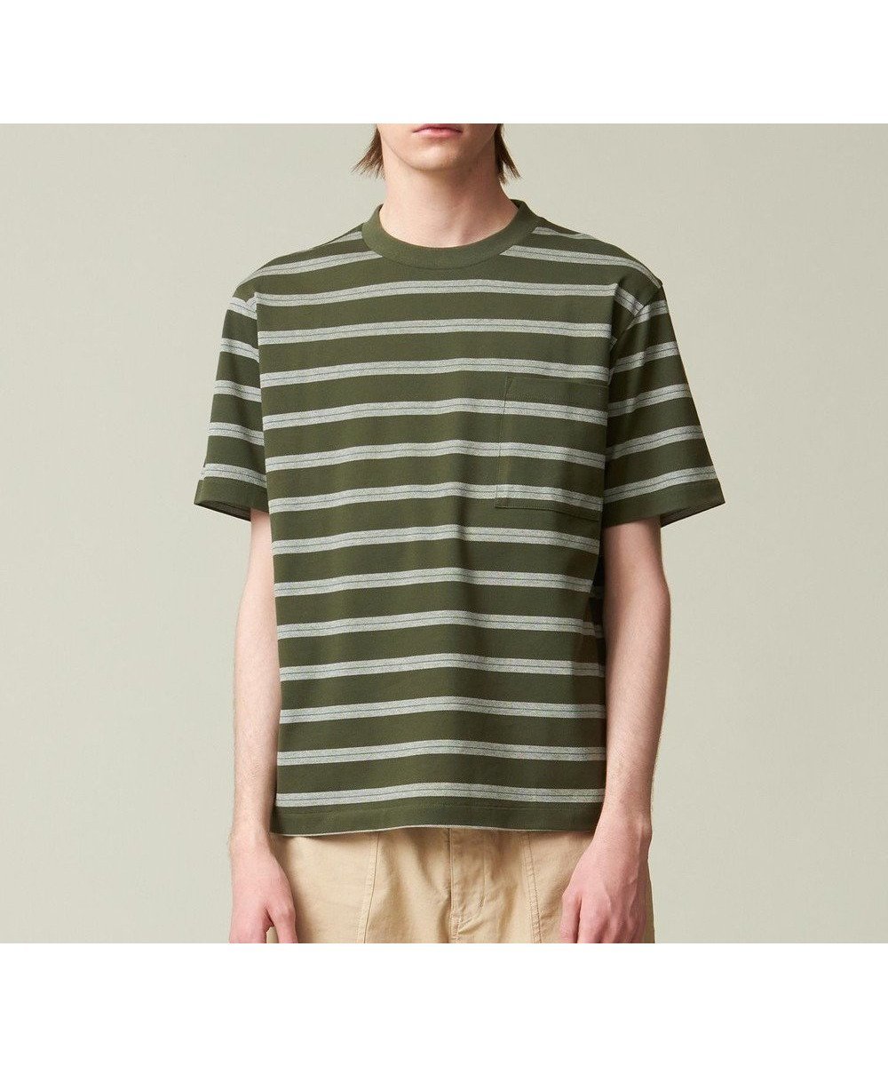 【ジェイ プレス/J.PRESS / MEN】のマルチボーダー カノコTシャツ インテリア・キッズ・メンズ・レディースファッション・服の通販 founy(ファニー) 　ファッション　Fashion　メンズファッション　Men's Style Online　トップス・カットソー　Tops/Tshirt/Men　シャツ　Shirts　カットソー　Cut And Sew　ジャケット　Jacket　ベーシック　Basic　ボーダー　Border　レギュラー　Regular　再入荷　Restock/Back In Stock/Re Arrival　夏　Summer　春　Spring　S/S・春夏　Ss・Spring/Summer　カーキ系7|ID: prp329100004500709 ipo3291000000032602879