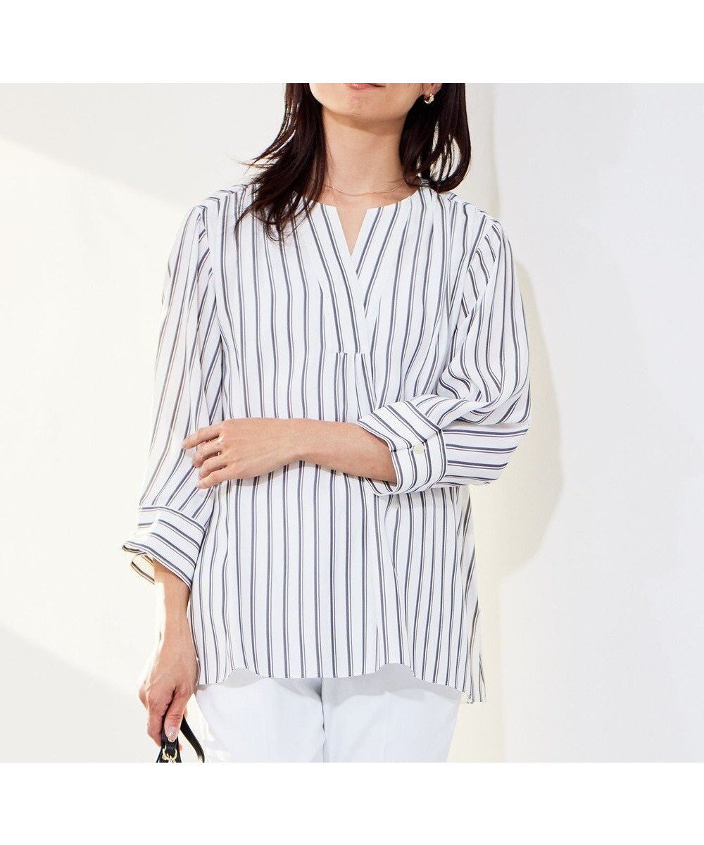 【自由区/JIYU-KU】の【洗える】SOMELOSテンセルスキッパー ブラウス 人気、トレンドファッション・服の通販 founy(ファニー) 　ファッション　Fashion　レディースファッション　WOMEN　トップス・カットソー　Tops/Tshirt　シャツ/ブラウス　Shirts/Blouses　春　Spring　洗える　Washable　ギャザー　Gather　シルク　Silk　シンプル　Simple　スキッパー　Skipper　ストライプ　Stripe　スリーブ　Sleeve　ドレープ　Drape　バランス　Balance　ボトム　Bottom　無地　Plain Color　S/S・春夏　Ss・Spring/Summer　再入荷　Restock/Back In Stock/Re Arrival　夏　Summer　 other-1|ID: prp329100004500753 ipo3291000000031755396