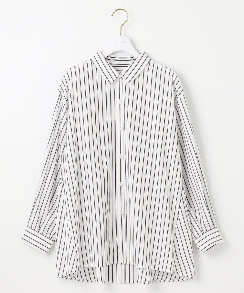【エニィ スィス/any SiS】の【洗える】バックシャンイージーケア シャツ 人気、トレンドファッション・服の通販 founy(ファニー) ファッション Fashion レディースファッション Fashion for Women トップス・カットソー Cut & Sew Tops シャツ・ブラウス・オフィスカジュアル Elegant Blouses & Button-Ups シンプル Simple, Minimal ストライプ Stripe, Striped Pattern パール Pearl, Pearl Accent フレア Flare, Flared フロント Front, Front Design 洗える Machine Washable A/W・秋冬 Autumn/Winter 羽織 Haori, Light Jacket other-1|ID: prp329100004500791 ipo3291000000034463587