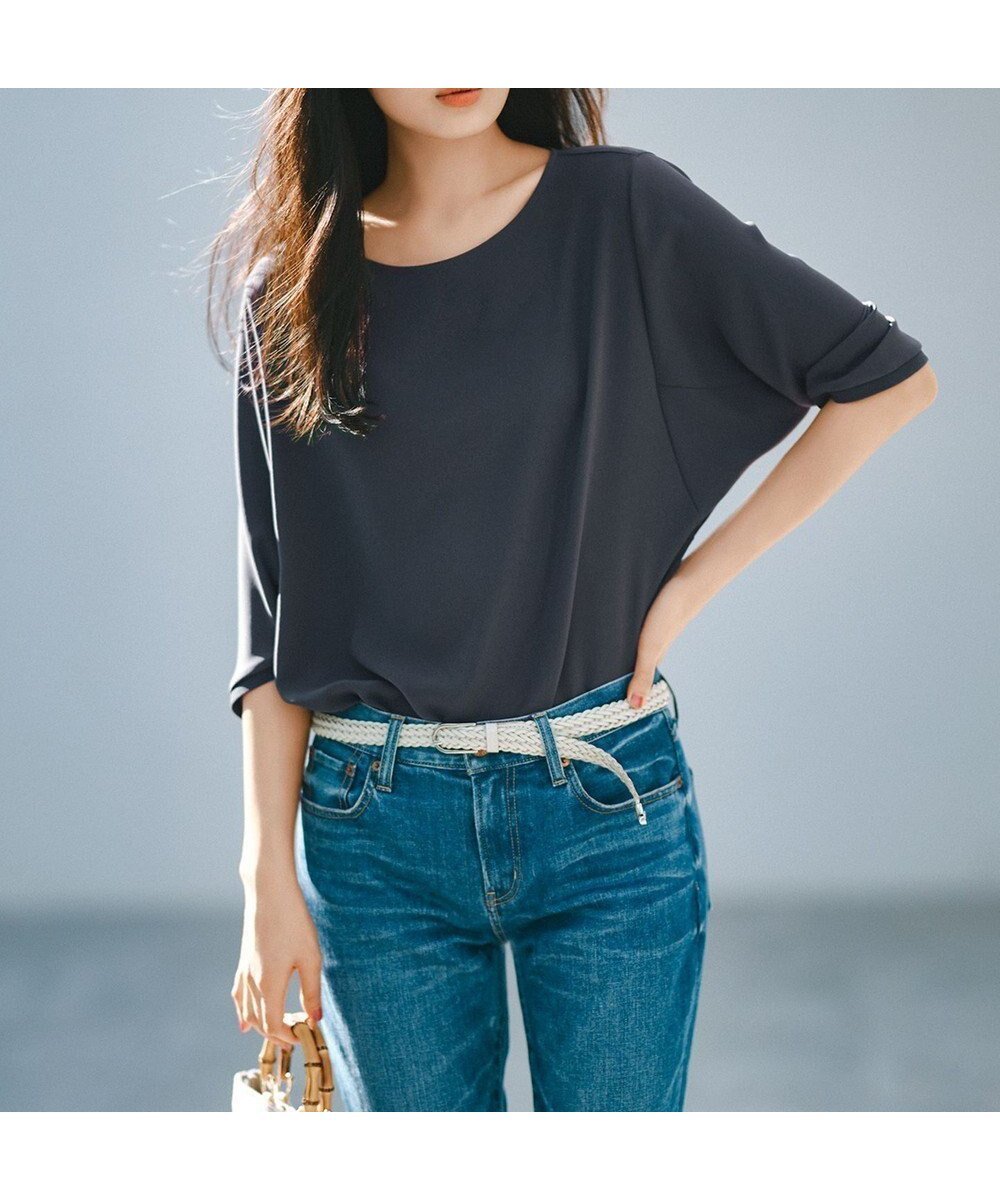 【23区/NIJYUSANKU】の【洗える】ストレッチジョーゼット フォルム カットソー インテリア・キッズ・メンズ・レディースファッション・服の通販 founy(ファニー) 　ファッション　Fashion　レディースファッション　Fashion for Women　トップス・カットソー　Cut & Sew Tops　シャツ・ブラウス・オフィスカジュアル　Elegant Blouses & Button-Ups　ロングTシャツ・Tシャツ　Longline T-Shirts & Tees　カットソー・ベーシックTシャツ　Cut-and-Sewn Tops / Stretch Tees & Basics　春　Spring　洗える　Machine Washable　カットソー　Cut and Sewn Top　サテン　Satin, Glossy Fabric　ジョーゼット　Georgette, Semi-Sheer Fabric　ストレッチ　Stretch, Stretchy Fabric　スリーブ　Sleeve, Long Sleeve / Short Sleeve　セットアップ　Set-Up, Coordinated Outfit　フォルム　Silhouette, Form　ワイド　Wide, Wide Fit　S/S・春夏　SS, Spring/Summer, Warm Season　おすすめ　Recommended / Our Picks　夏　Summer　2024年　2024　2024春夏・S/S　Spring/Summer 2024 SS24　ビジネス 仕事 通勤　Business / Work / Commuting　グレー系|ID: prp329100004500873 ipo3291000000036299687