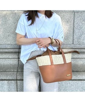 【ラ バガジェリー/LA BAGAGERIE】の【インスタグラマー chiyoさん×LA BAGAGERIE】コンビネーションかごバッグ 人気、トレンドファッション・服の通販 founy(ファニー) ファッション Fashion レディースファッション WOMEN バッグ Bag コンビ Combination タフタ Taffeta フェイクレザー Faux Leather ベーシック Basic ポケット Pocket ラグジュアリー Luxury おすすめ Recommend 夏 Summer |ID:prp329100004501164