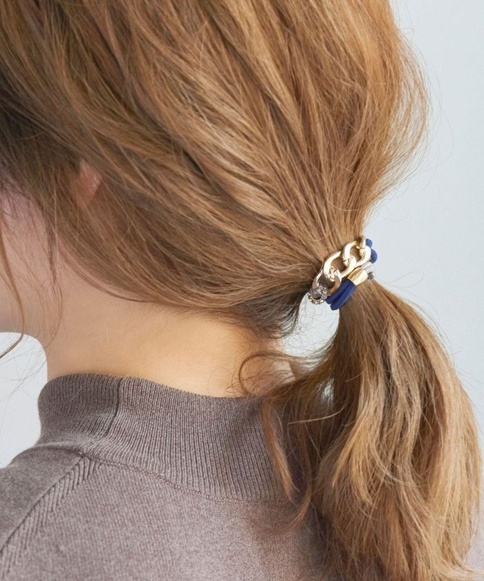 【フィービィー/phoebe】のバイカラーチェーンヘアブレス ネイビー インテリア・キッズ・メンズ・レディースファッション・服の通販 founy(ファニー) https://founy.com/ ファッション Fashion レディースファッション WOMEN シュシュ / ヘアアクセ Hair Accessories アクセサリー Accessories チェーン Chain トレンド Trend ブレスレット Bracelet モチーフ Motif |ID: prp329100004501556 ipo3291000000031983424