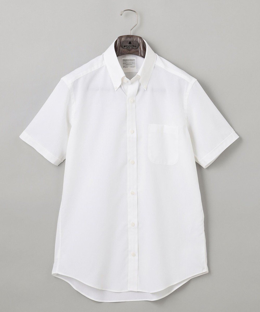 【五大陸/gotairiku / MEN】の春夏向け【形態安定】SUMMERPREMIUMPLEATS_ボタンダウンカラー 半袖ドレスシャツ(25年春夏モデル) インテリア・キッズ・メンズ・レディースファッション・服の通販 founy(ファニー) 　ファッション　Fashion　メンズファッション　Fashion for Men　トップス・カットソー　Cut & Sew Tops　メンズシャツ　Shirts　春　Spring　ストレッチ　Stretch, Stretchy Fabric　スーピマ　Supima, Premium Cotton　ドレス　Dress, One-Piece　定番　Standard, Basic Item　半袖　Short Sleeve, Half Sleeve　レギュラー　Regular, Standard Fit　S/S・春夏　SS, Spring/Summer, Warm Season　夏　Summer　ホワイト系1|ID: prp329100004502050 ipo3291000000033603342