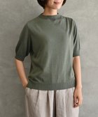【ムーク/muuc】の〈高品質シルク&スーピマ超長綿〉〈洗えるニット〉半袖ボトルネックプルオーバー グリーン|ID: prp329100004502151 ipo3291000000031767350