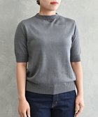 【ムーク/muuc】の〈高品質シルク&スーピマ超長綿〉〈洗えるニット〉半袖ボトルネックプルオーバー チャコールグレー|ID: prp329100004502151 ipo3291000000031767353