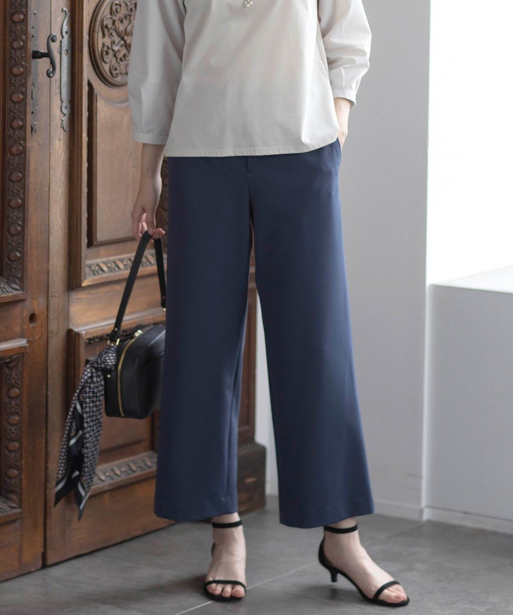 【ジェイ プレス/J.PRESS】の【WEB限定カラーあり】T/Rアルガンシルク ワイド パンツ インテリア・キッズ・メンズ・レディースファッション・服の通販 founy(ファニー) 　ファッション　Fashion　レディースファッション　Fashion for Women　パンツ　Pants & Trousers　クロップド　Cropped, Short Length　シルク　Silk, 100% Silk　ストレッチ　Stretch, Stretchy Fabric　チェック　Check, Plaid, Tartan　ベーシック　Basic, Essential　ワイド　Wide, Wide Fit　A/W・秋冬　Autumn/Winter　エレガント 上品　Elegant　ダルブルー系|ID: prp329100004502159 ipo3291000000035542782