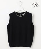 【23区/NIJYUSANKU】の【R(アール)】ウールカシミヤ パールトリム ノースリーブニット ブラック系|ID: prp329100004502161 ipo3291000000031975680