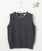 【23区/NIJYUSANKU】の【R(アール)】ウールカシミヤ パールトリム ノースリーブニット チャコールグレー系|ID: prp329100004502161 ipo3291000000033231697