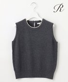 【23区/NIJYUSANKU】の【R(アール)】ウールカシミヤ パールトリム ノースリーブニット チャコールグレー系|ID: prp329100004502161 ipo3291000000033673290