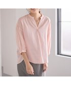 【エニィファム/any FAM】の【手洗い可能】ヨーロピアンリネンスキッパーネックブラウス ピンク|ID: prp329100004502615 ipo3291000000031886408