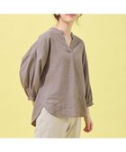 【エニィファム/any FAM】の【手洗い可能】ヨーロピアンリネンスキッパーネックブラウス モカ|ID: prp329100004502615 ipo3291000000031886412