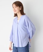 【エニィファム/any FAM】の【手洗い可能】ヨーロピアンリネンスキッパーネックブラウス ライトブルー|ID: prp329100004502615 ipo3291000000031886414