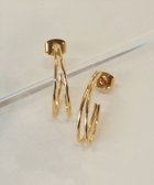 【ティアクラッセ/Tiaclasse】の【金属アレルギー対応】ダブルラインカーブピアス ゴールド|ID: prp329100004502869 ipo3291000000031829380