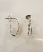【ティアクラッセ/Tiaclasse】の【金属アレルギー対応】ダブルラインカーブピアス シルバー|ID: prp329100004502869 ipo3291000000032741946