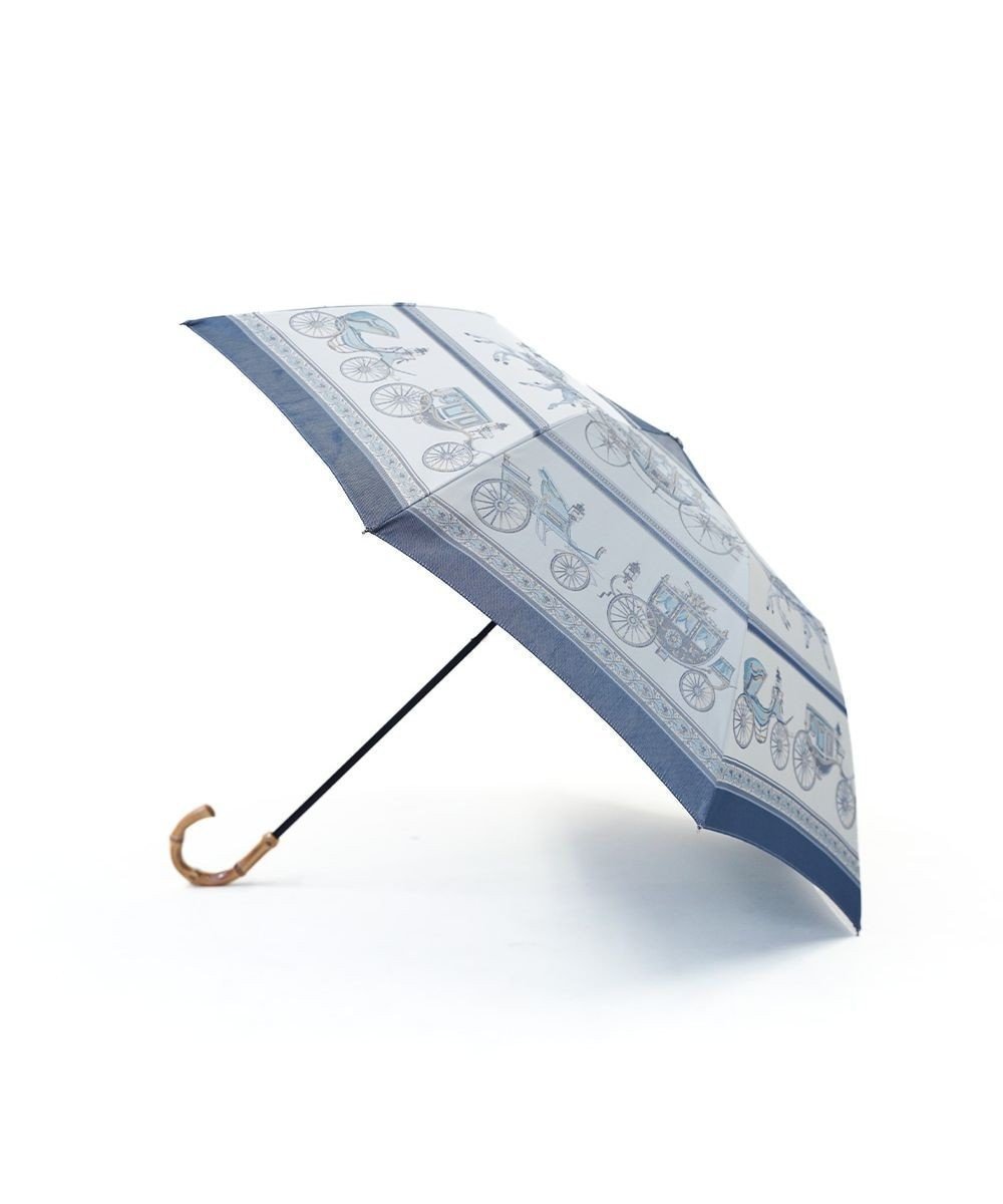 【マルカオリジナル/Marca originals】の【UVカット90%以上】Umbrella of Yokohama 晴雨兼用折りたたみ傘 (馬車行列) 日傘 インテリア・キッズ・メンズ・レディースファッション・服の通販 founy(ファニー) 　ファッション　Fashion　レディースファッション　WOMEN　傘 / レイングッズ　Umbrellas/Rainwear　傘　Umbrella　シルク　Silk　ジャカード　Jacquard　スカーフ　Scarf　ストール　Stall　スポーツ　Sports　ハンカチ　Handkerchief　バンダナ　Bandana　プリント　Print　日傘　Parasol　モチーフ　Motif　ブルー|ID: prp329100004502872 ipo3291000000031829387