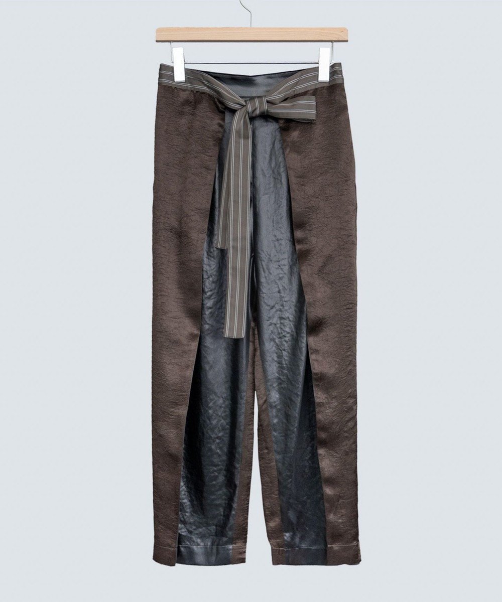【コキュウ/COQ】の【家庭洗濯可能】2WAY KNOT4 パンツ インテリア・キッズ・メンズ・レディースファッション・服の通販 founy(ファニー) 　ファッション　Fashion　レディースファッション　WOMEN　パンツ　Pants　ヴィンテージ　Vintage　春　Spring　洗える　Washable　コレクション　Collection　サテン　Satin　ストライプ　Stripe　バランス　Balance　S/S・春夏　Ss・Spring/Summer　犬　Dog　夏　Summer　ブラック|ID: prp329100004502875 ipo3291000000031829394