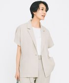 【自由区/JIYU-KU】の【カタログ掲載・セットアップ対応・接触冷感・UVカット・洗える】ライトリネンライクショートスリーブ ジャケット サンドベージュ|ID: prp329100004502882 ipo3291000000033270828