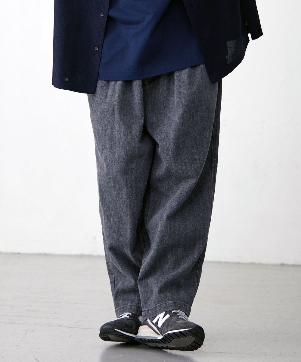 【ジェイプレスヨークストリート/J.PRESS YORK STREET】の【UNISEX】デニムワイドパンツ インテリア・キッズ・メンズ・レディースファッション・服の通販 founy(ファニー) 　ファッション　Fashion　レディースファッション　WOMEN　パンツ　Pants　デニムパンツ　Denim Pants　ユニセックス　Unisex　デニム　Denim　ドローストリング　Drawstring　バランス　Balance　夏　Summer　春　Spring　S/S・春夏　Ss・Spring/Summer　グレー系|ID: prp329100004503206 ipo3291000000031778728