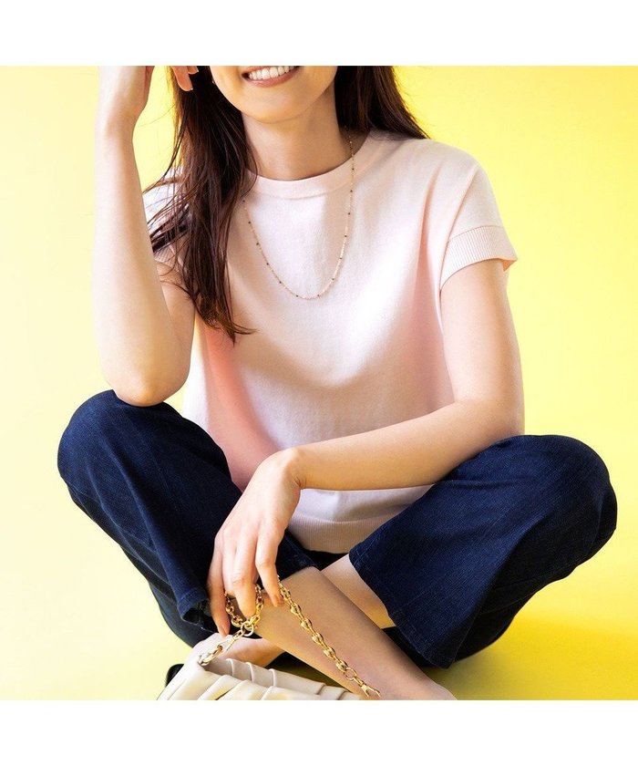 【組曲/KUMIKYOKU】の【洗える・型崩れしにくい】CHAI ニットTシャツ インテリア・キッズ・メンズ・レディースファッション・服の通販 founy(ファニー) https://founy.com/ ファッション Fashion レディースファッション WOMEN トップス・カットソー Tops/Tshirt ニット Knit Tops シャツ/ブラウス Shirts/Blouses ロング / Tシャツ T-Shirts 春 Spring 洗える Washable コンパクト Compact サマー Summer ストレッチ Stretch セーター Sweater バランス Balance ボトム Bottom レース Race S/S・春夏 Ss・Spring/Summer 夏 Summer エレガント 上品 Elegant |ID: prp329100004503564 ipo3291000000031977171