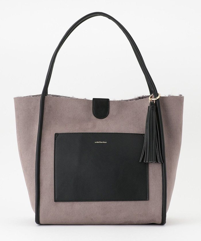 【ユナイテッドバンブールバック/united bamboo LE BAC】のフェイクボアリバーシブルトート インテリア・キッズ・メンズ・レディースファッション・服の通販 founy(ファニー) https://founy.com/ ファッション Fashion レディースファッション WOMEN バッグ Bag センター Center フェイクスエード Faux Suede フェイクファー Faux Fur ポケット Pocket リラックス Relax |ID: prp329100004503614 ipo3291000000031782950