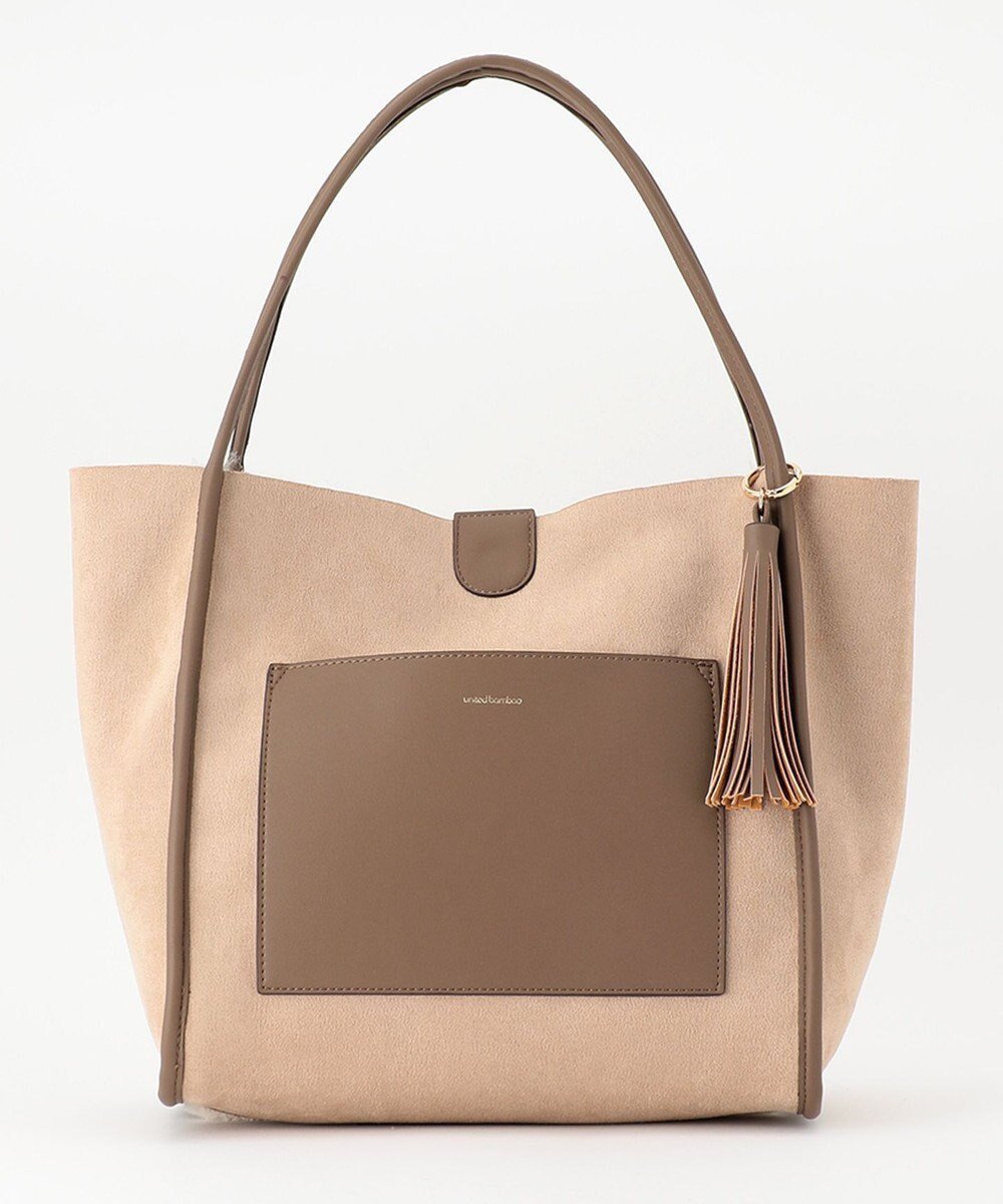 【ユナイテッドバンブールバック/united bamboo LE BAC】のフェイクボアリバーシブルトート インテリア・キッズ・メンズ・レディースファッション・服の通販 founy(ファニー) 　ファッション　Fashion　レディースファッション　WOMEN　バッグ　Bag　センター　Center　フェイクスエード　Faux Suede　フェイクファー　Faux Fur　ポケット　Pocket　リラックス　Relax　ベージュ系|ID: prp329100004503614 ipo3291000000031782956