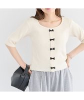 【グリーンパークス/Green Parks】の・swing by フロントリボンリブニット 人気、トレンドファッション・服の通販 founy(ファニー) ファッション Fashion レディースファッション Ladies' Fashion Online トップス・カットソー Tops/Tshirt ニット Knit Tops おすすめ Recommend コンパクト Compact セーター Sweater デニム Denim フィット Fit フェミニン Feminine フロント Front ポケット Pocket ラウンド Round リブニット Rib Knit リボン Ribbon 夏 Summer 春 Spring S/S・春夏 Ss・Spring/Summer |ID:prp329100004503769