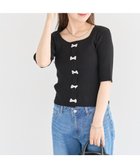 【グリーンパークス/Green Parks】の・swing by フロントリボンリブニット 人気、トレンドファッション・服の通販 founy(ファニー) ファッション Fashion レディースファッション Ladies' Fashion Online トップス・カットソー Tops/Tshirt ニット Knit Tops おすすめ Recommend コンパクト Compact セーター Sweater デニム Denim フィット Fit フェミニン Feminine フロント Front ポケット Pocket ラウンド Round リブニット Rib Knit リボン Ribbon 夏 Summer 春 Spring S/S・春夏 Ss・Spring/Summer thumbnail Black|ID: prp329100004503769 ipo3291000000032594834
